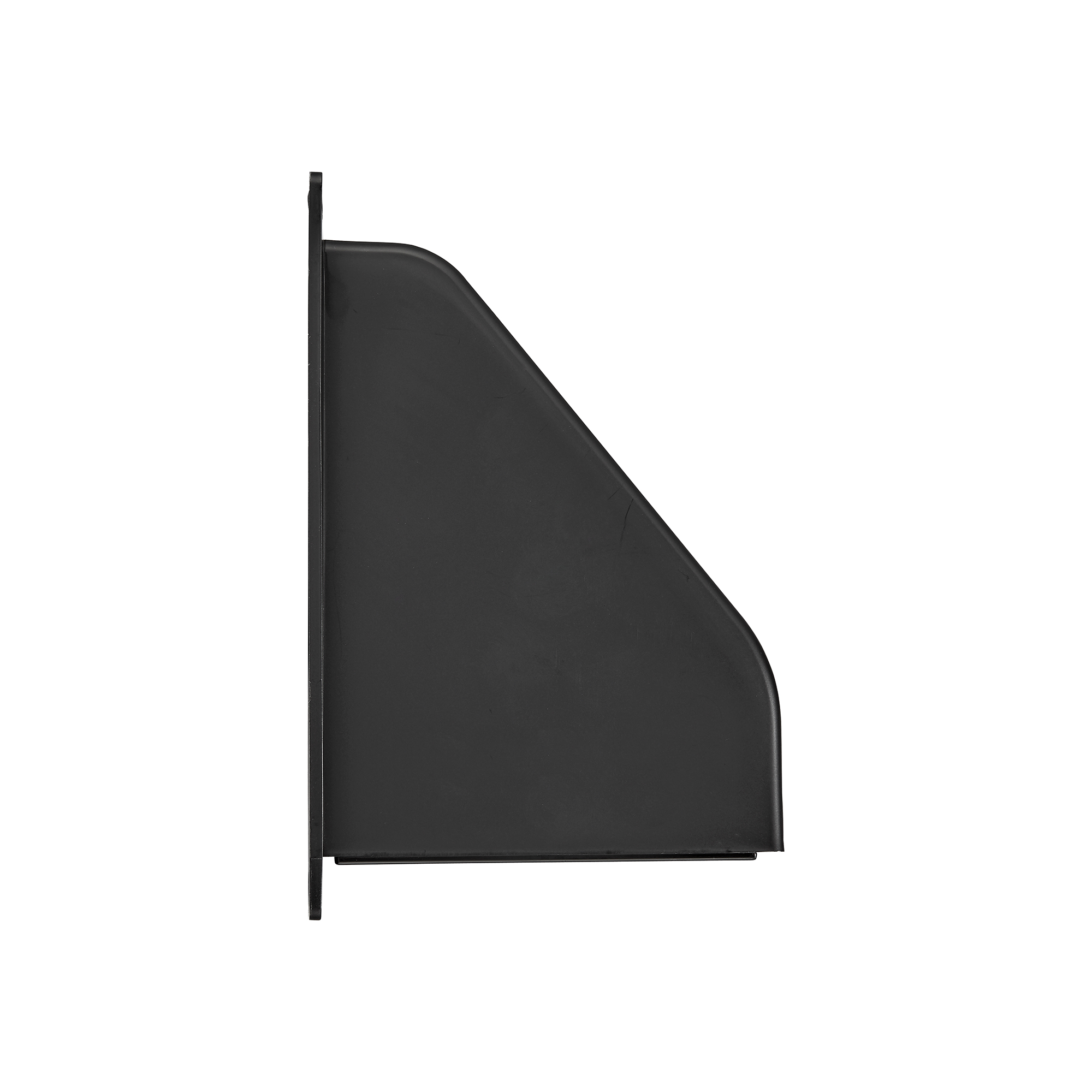 1471BL-FF-NC-04 Black Plastic Wall Exhaust Hood Dryer Vent - Damper - Removable Screen - Flat Flange - Flush Mount - Side