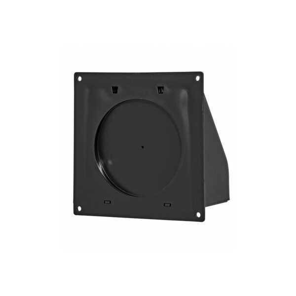 Black Plastic Wall Exhaust Hood Dryer Vent - Damper - Removable Screen - Flat Flange - Flush Mount - Back Closed