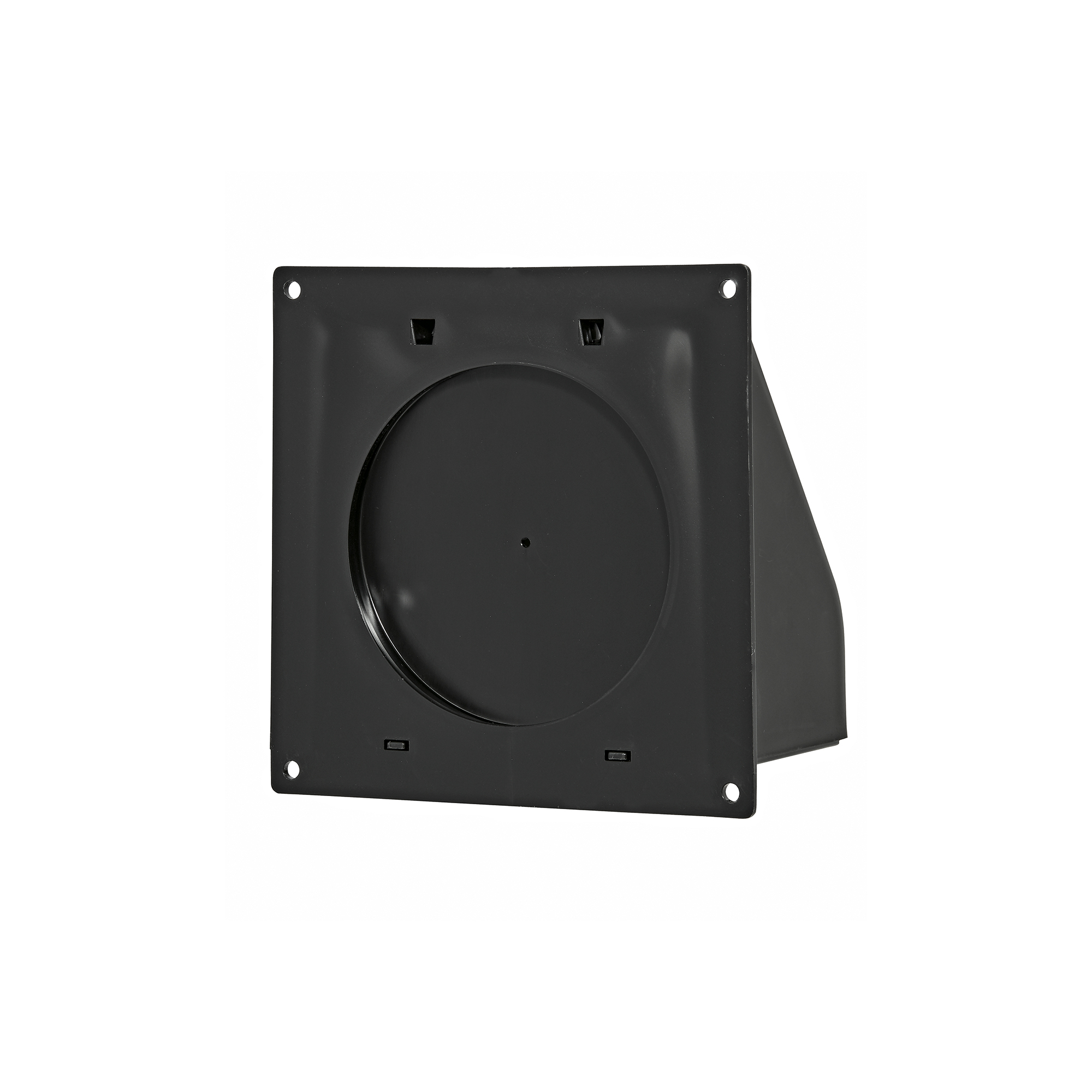 1471BL-FF-NC-05 Black Plastic Wall Exhaust Hood Dryer Vent - Damper - Removable Screen - Flat Flange - Flush Mount - Back Closed