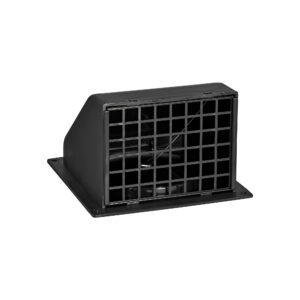 Black Plastic Wall Exhaust Hood Dryer Vent - Spring Damper - Removable Screen - Flat Flange - Flush Mount - Front