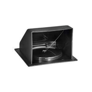 Black Plastic Wall Exhaust Hood Dryer Vent - Spring Damper - Flat Flange - Flush Mount - Front