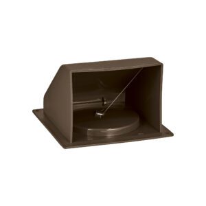 Brown Plastic Wall Exhaust Hood Dryer Vent - Spring Damper - Flat Flange - Flush Mount - Front