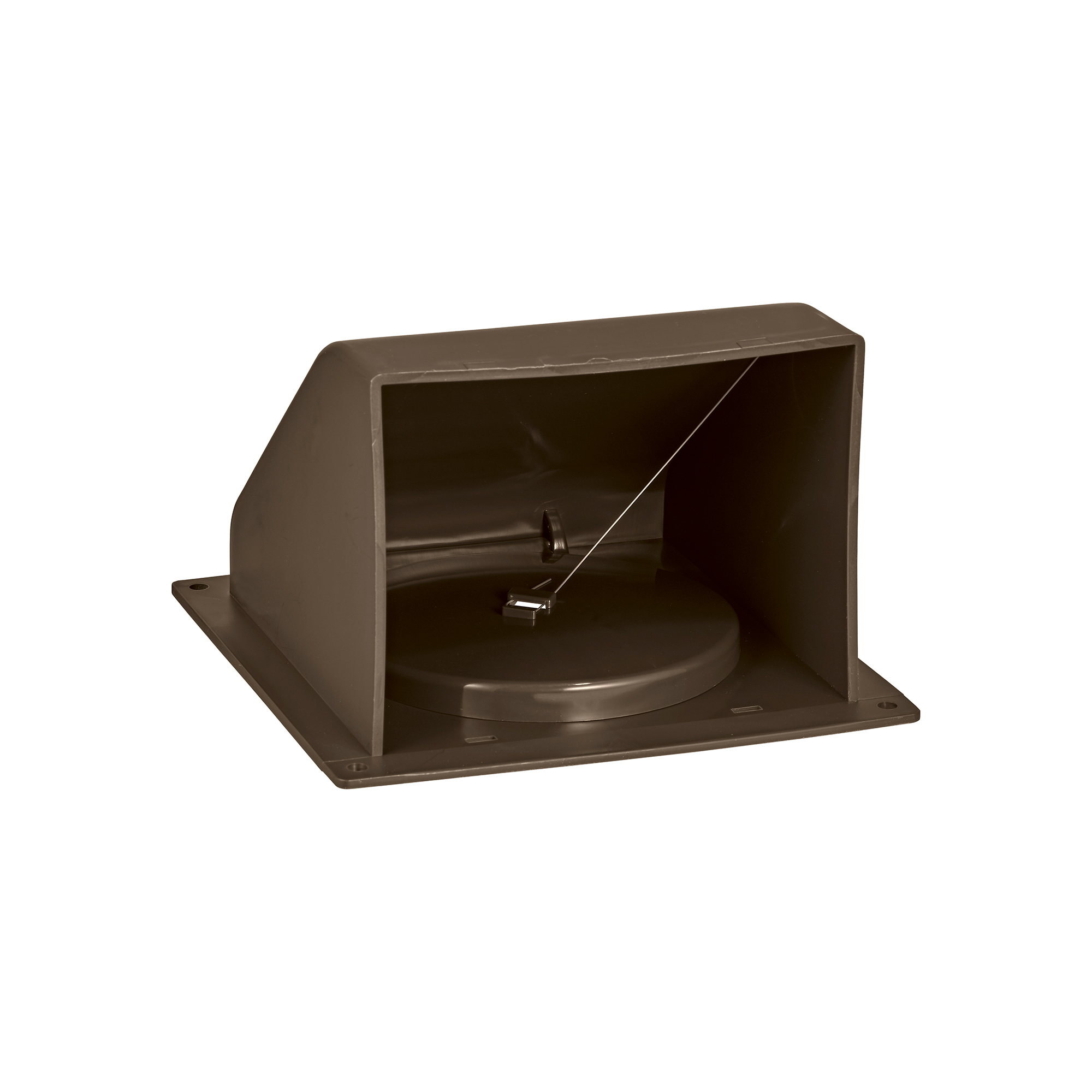 1471BNS-FF-NC-SPG-02 Brown Plastic Wall Exhaust Hood Dryer Vent - Spring Damper - Flat Flange - Flush Mount - Front