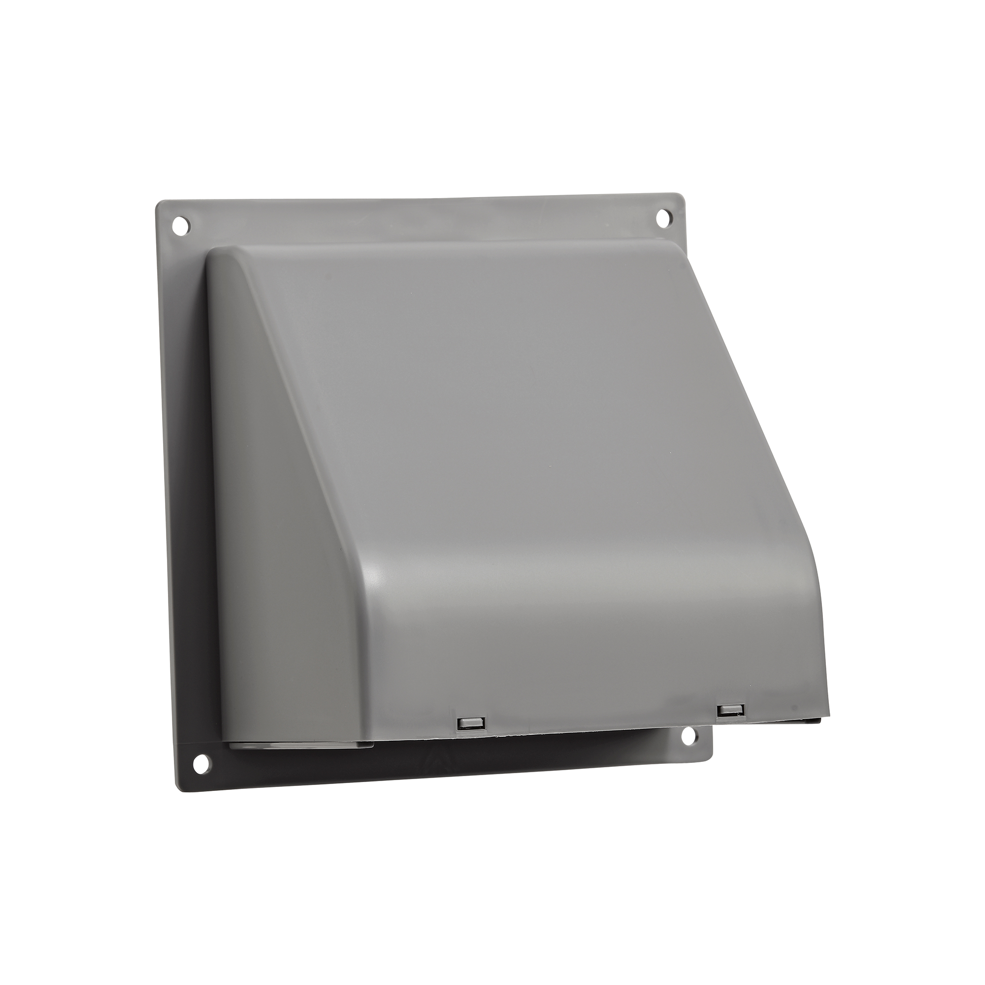 1471G-FF-NC-03 Gray Plastic Wall Exhaust Hood Dryer Vent - Damper - Removable Screen - Flat Flange - Flush Mount - Front