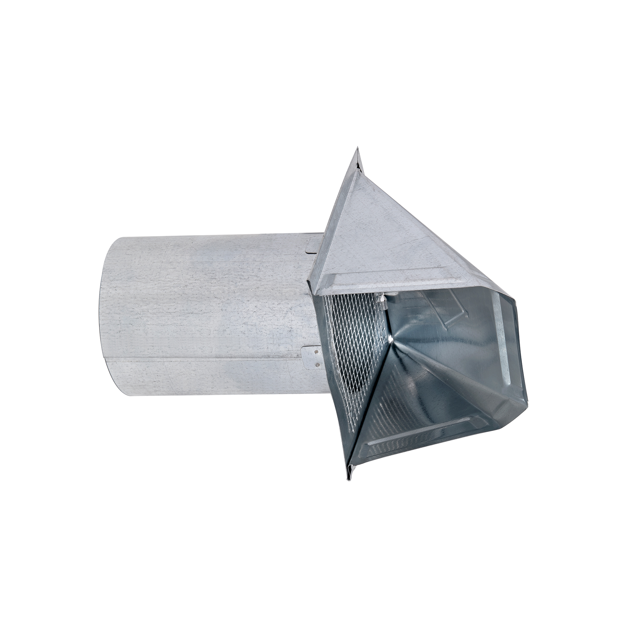 Galvanized Steel Fresh Air Intake Vent (No Damper) 1/4 inch Wire Mesh Screen - 6 inch Pipe - Opening