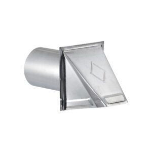 Galvanized Steel Fresh Air Intake Vent (No Damper) 1/4 inch Wire Mesh Screen - 6 inch Pipe - Angle