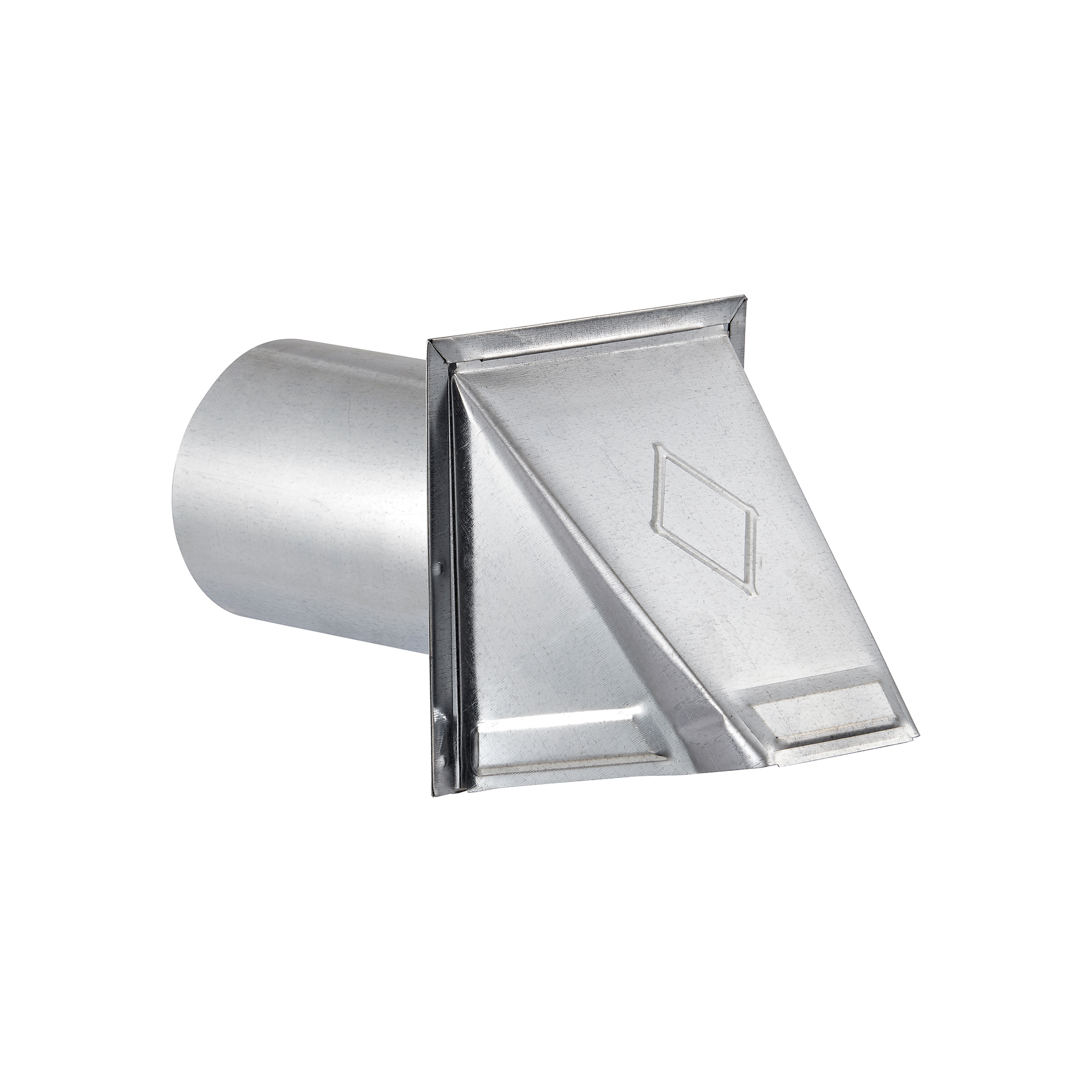 Galvanized Steel Fresh Air Intake Vent (No Damper) 1/4 inch Wire Mesh Screen - 6 inch Pipe - Angle