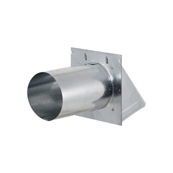 Galvanized Steel Fresh Air Intake Vent (No Damper) 1/4 inch Wire Mesh Screen - 6 inch Pipe - Back