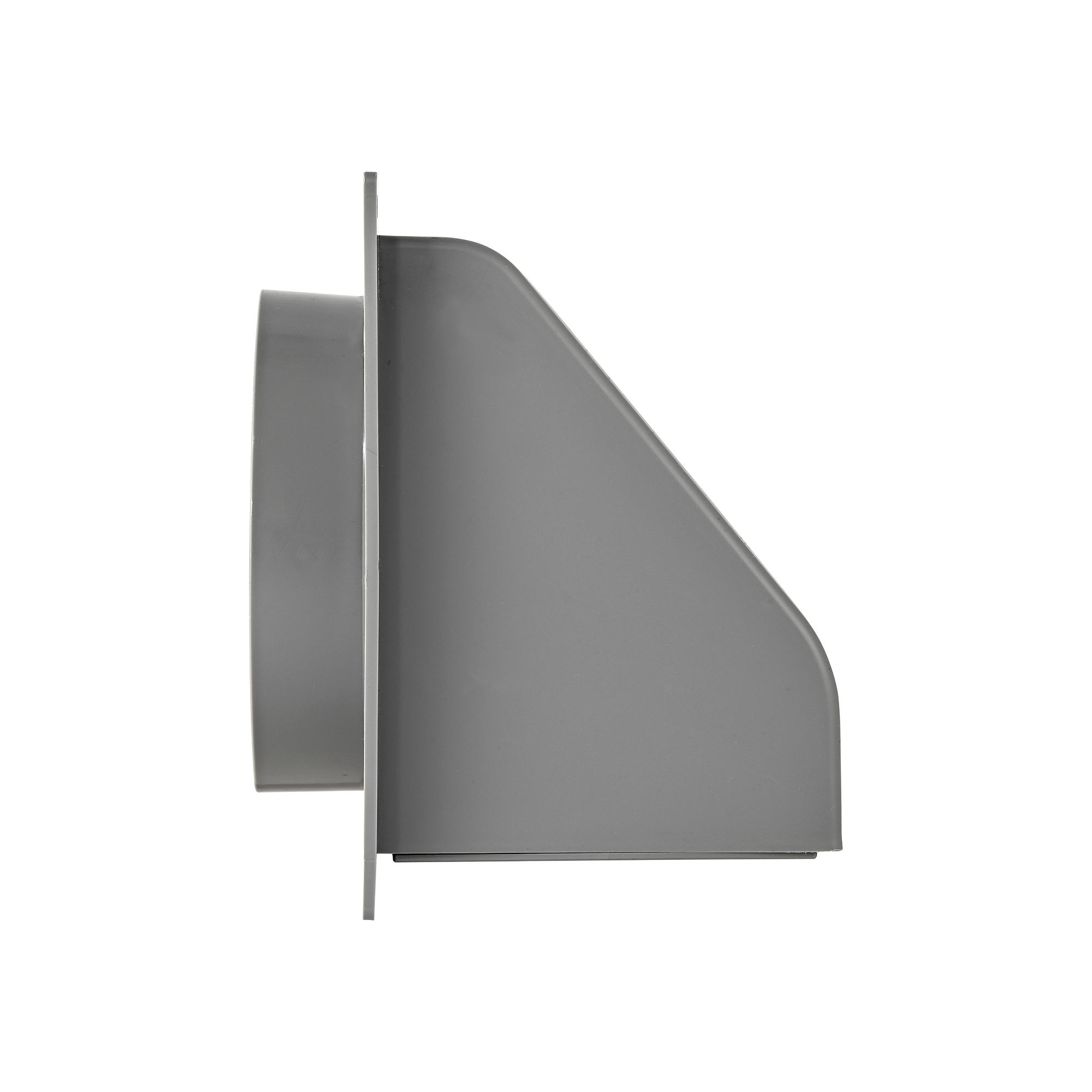 1471G-FF-04 Gray Plastic Wall Exhaust Hood Dryer Vent - Spring-Controlled Damper - Removable Screen - Flat Flange - 1 inch Collar - Side