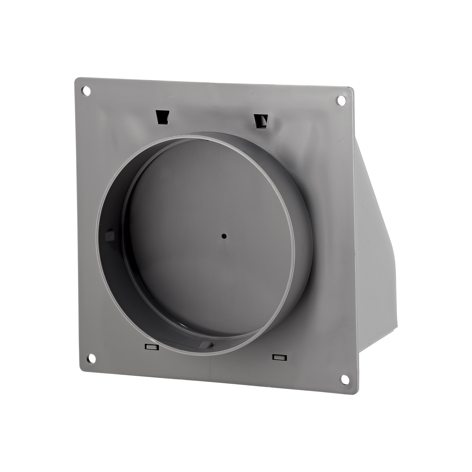1471G-FF-05 Gray Plastic Wall Exhaust Hood Dryer Vent - Spring-Controlled Damper - Removable Screen - Flat Flange - 1 inch Collar - Back Closed