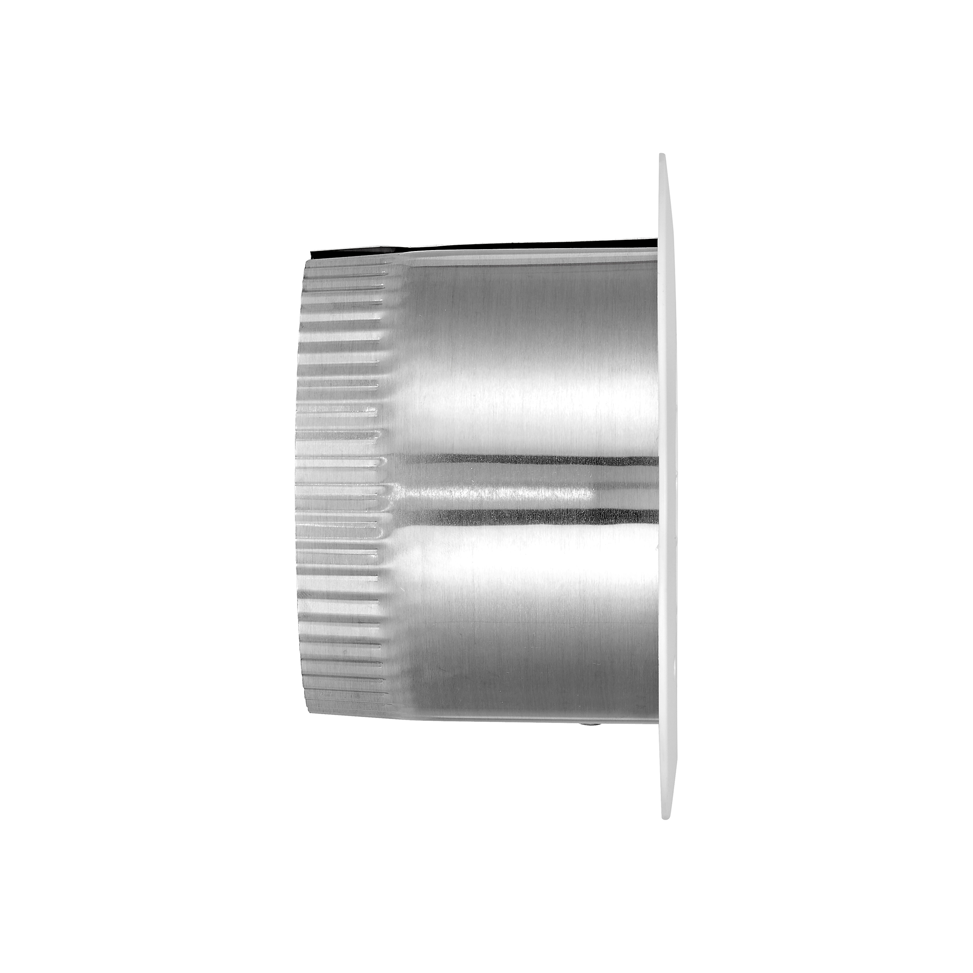 174WTP-SH-03 White Plastic Flush Mount Round Vent - Screw Holes - 3 inch Pipe - Side