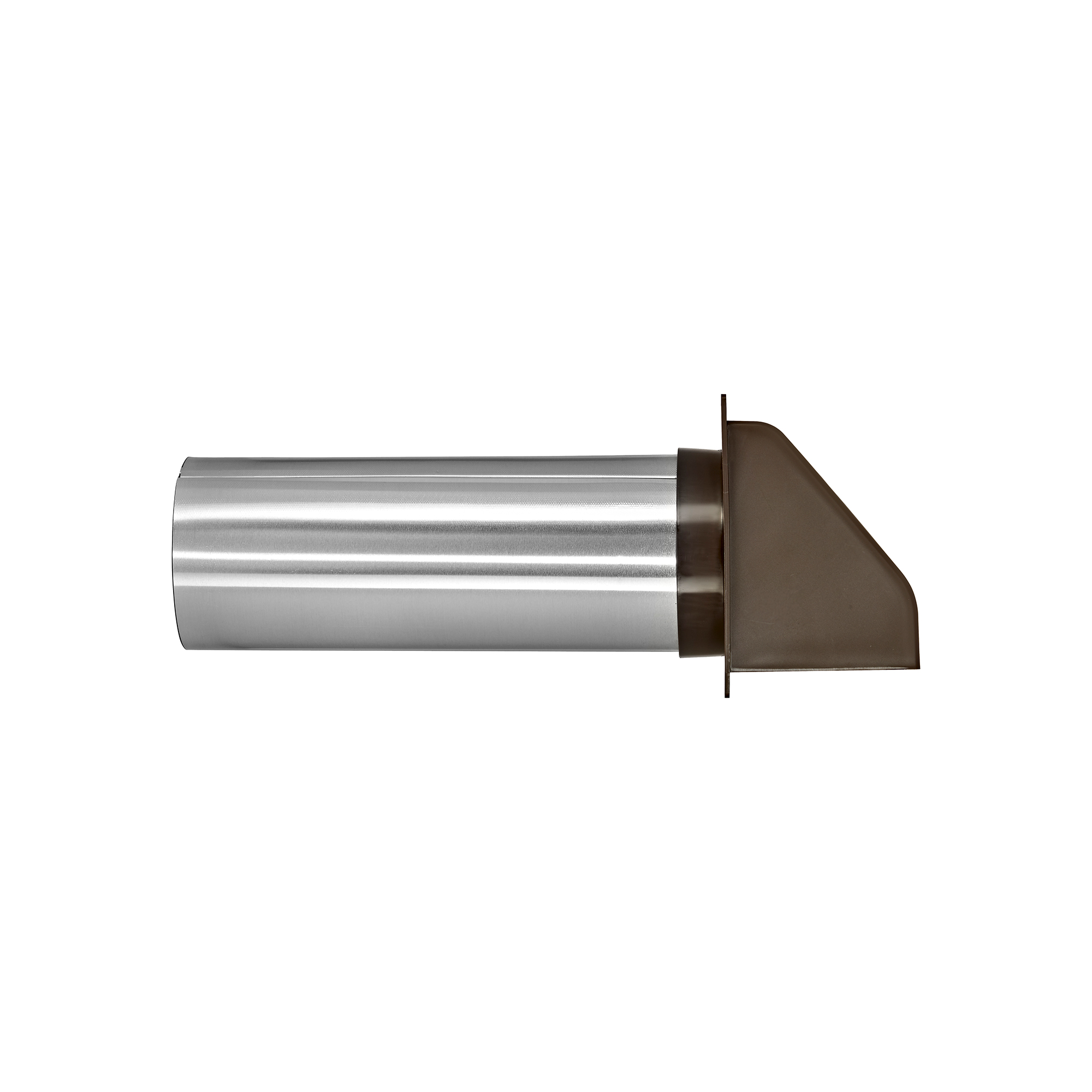 Brown Plastic Wall Exhaust Hood Dryer Vent - Damper - Flat Flange - 11 inch Pipe - Side