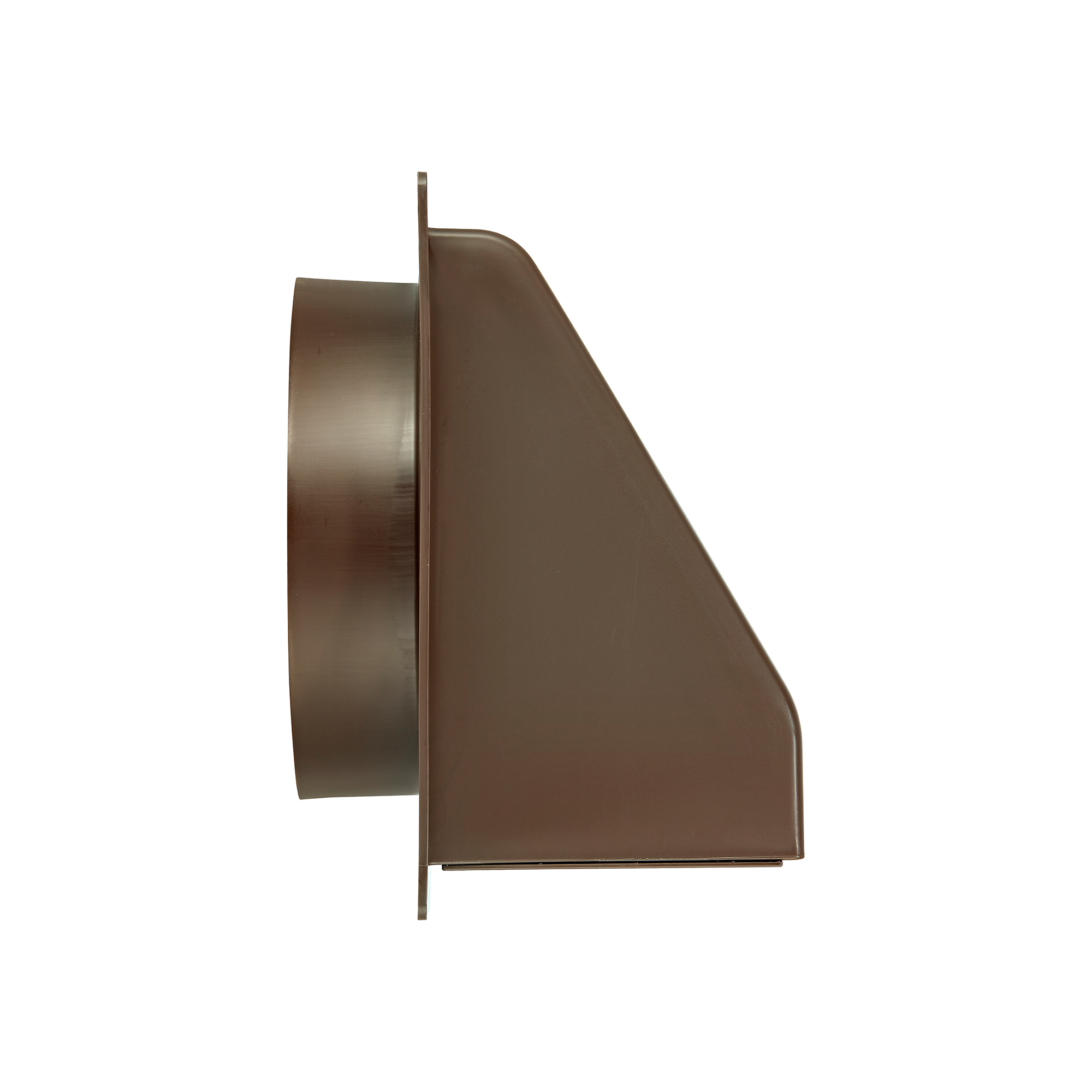 3510B-FF-04 Brown Plastic Wall Exhaust Hood Bath Fan Vent - Spring Damper - Removable Screen - 1-1/2 inch Collar - Flat Flange - Side