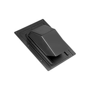 Black ABS Plastic Roof Exhaust Vent - Damper - 1/4 inch Removable Screen - 4 inch Snap-In Collar - Front