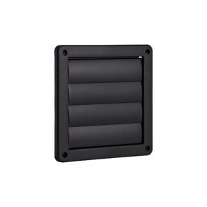 Black Plastic Wall Exhaust Louvered Bath Fan Vent - Angle