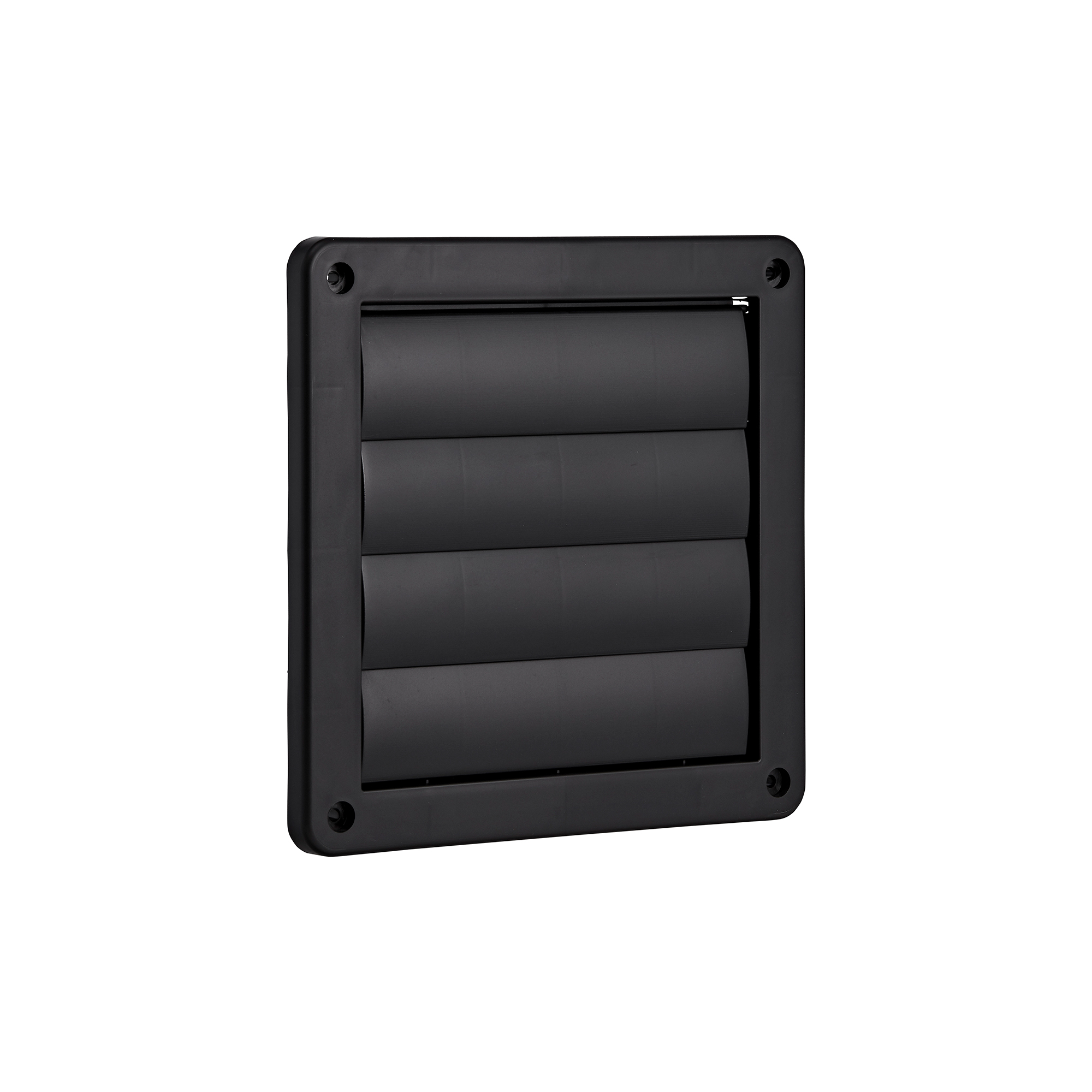361BL-01 Black Plastic Wall Exhaust Louvered Bath Fan Vent - Angle