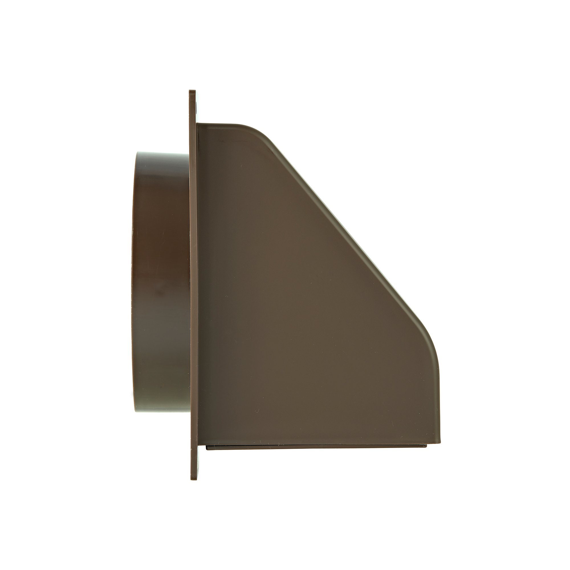 1471B-FF-04 Brown Plastic Wall Exhaust Hood Dryer Vent - Spring-Controlled Damper - Removable Screen - Flat Flange - 1 inch Collar - Side
