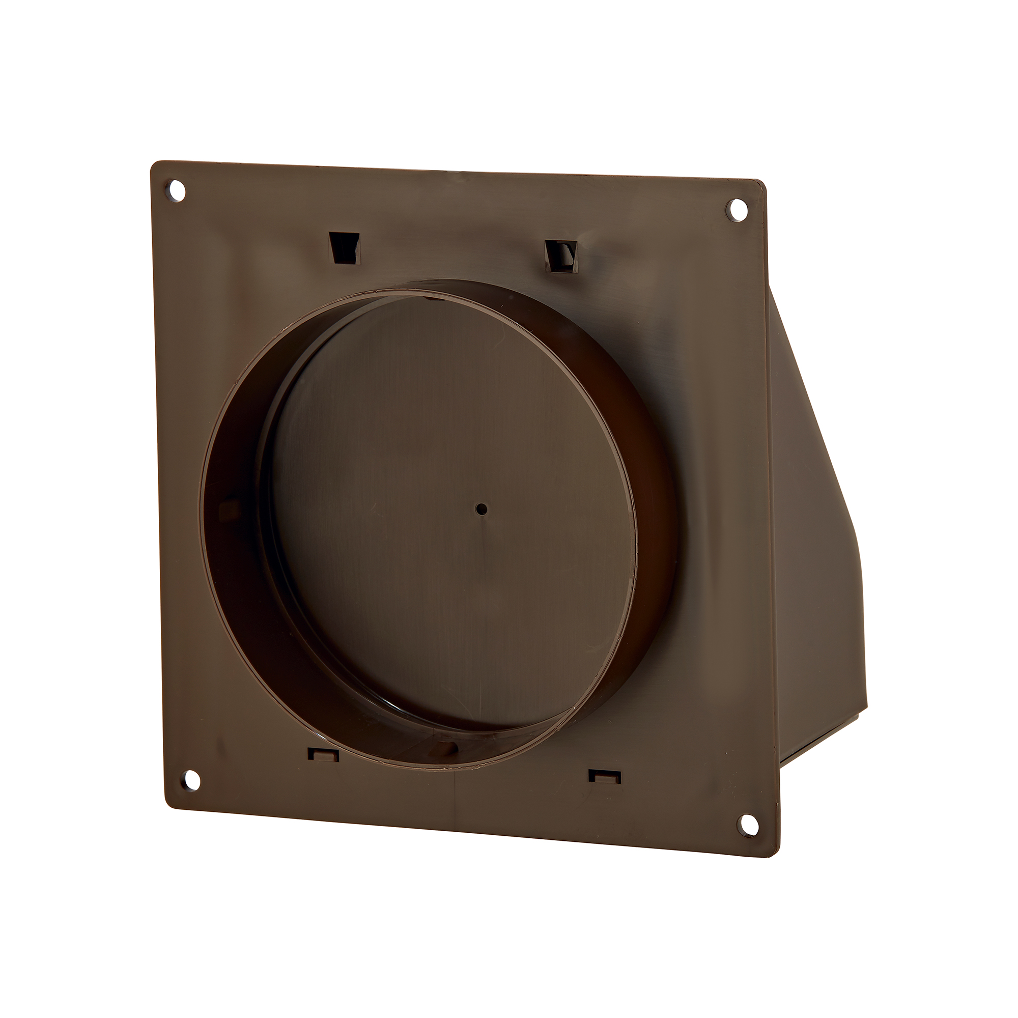 1471B-FF-05 Brown Plastic Wall Exhaust Hood Dryer Vent - Spring-Controlled Damper - Removable Screen - Flat Flange - 1 inch Collar - Back Closed