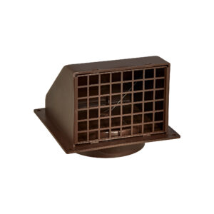 Brown Plastic Wall Exhaust Hood Dryer Vent - Spring-Controlled Damper - Removable Screen - Flat Flange - 1 inch Collar - Spring