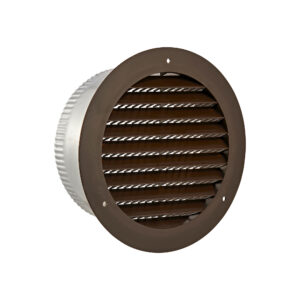 Brown Plastic Flush Mount Round Vent - Screw Holes - 3 inch Pipe - Angled
