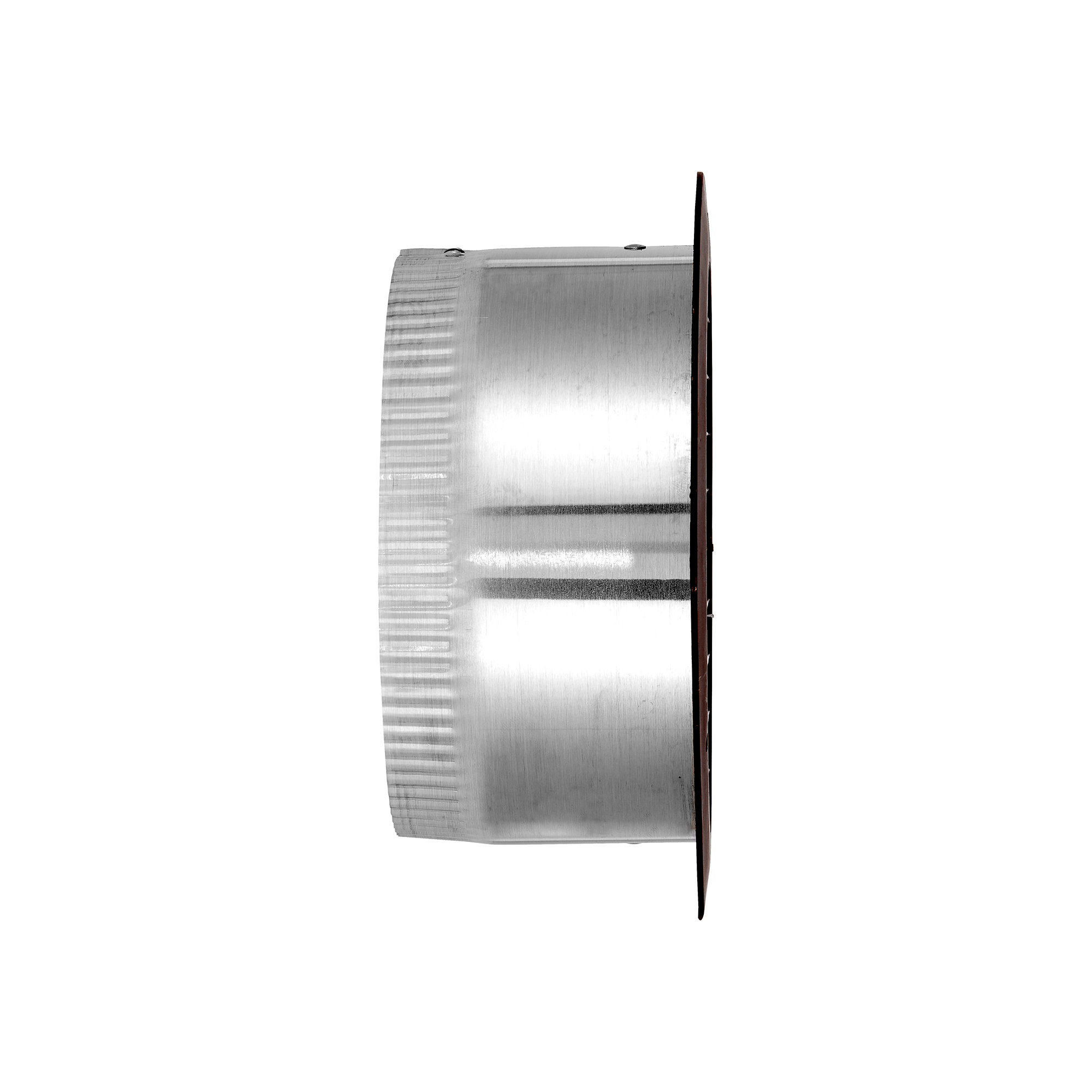 176BTP-SH-03 Brown Plastic Flush Mount Round Vent - Screw Holes - 3 inch Pipe - Side