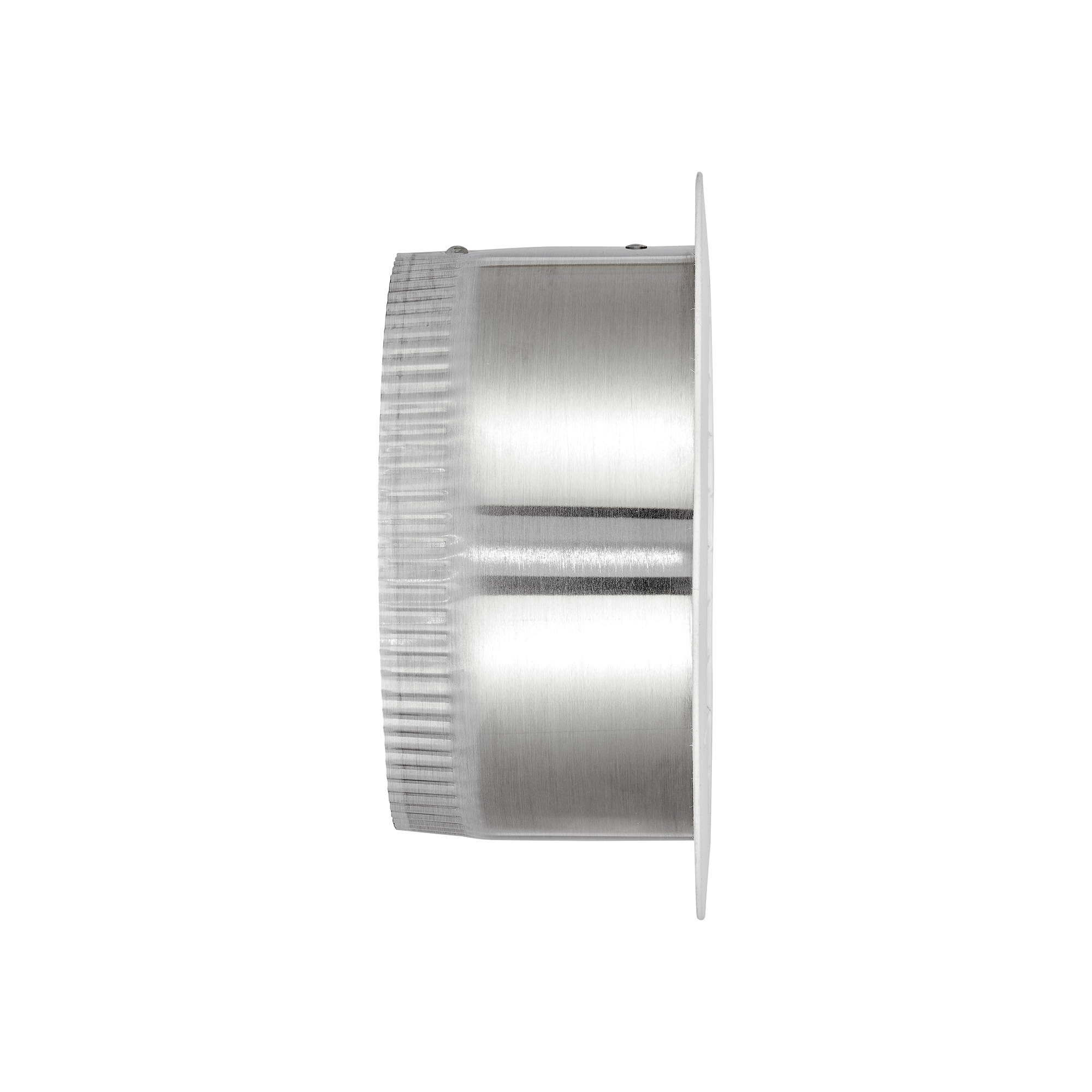 176WTP-SH-03 White Plastic Flush Mount Round Vent - Screw Holes - 3 inch Pipe - Side