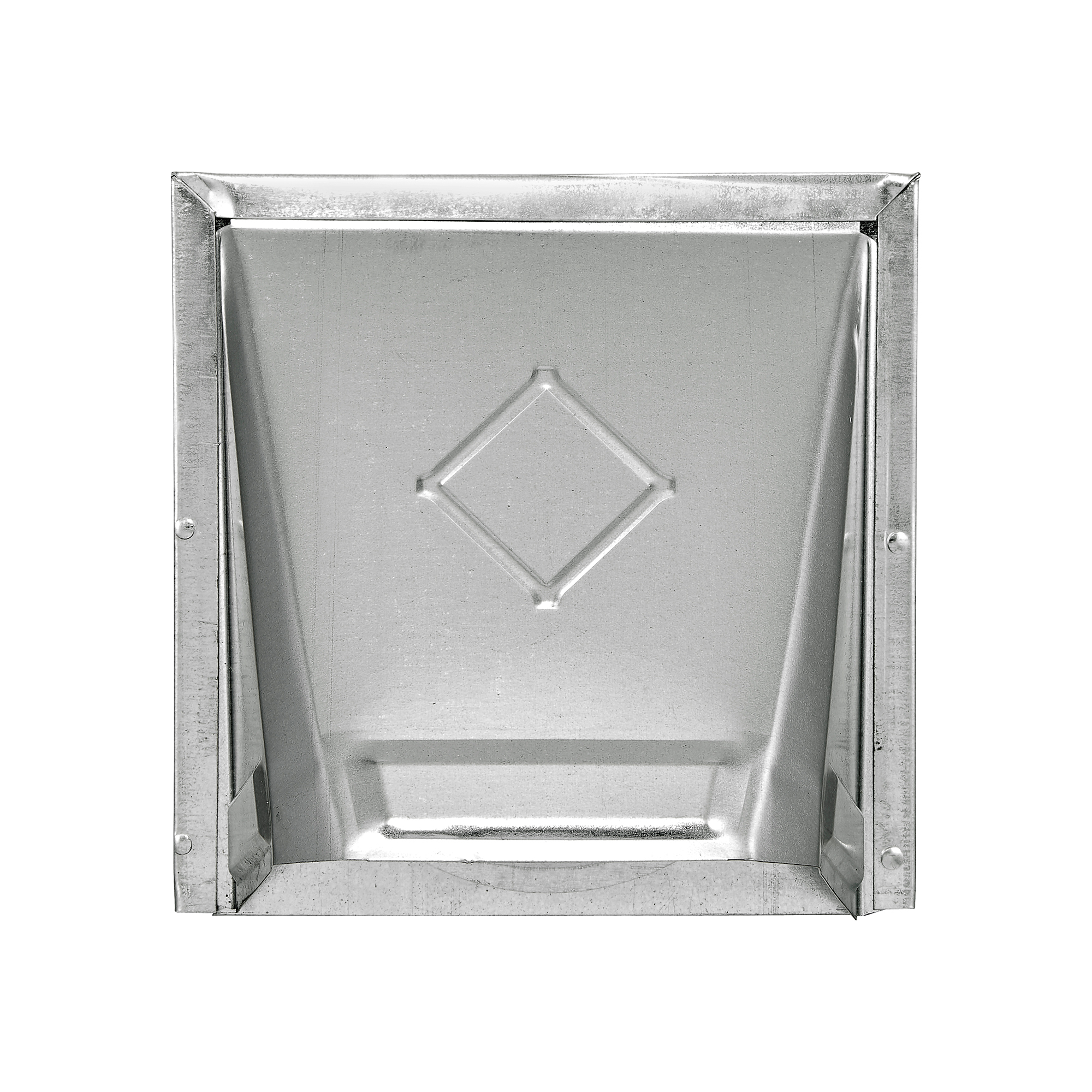 Galvanized Steel Wall Exhaust Bath Fan Vent Hood - Damper - 1/8 inch Wire Mesh Screen - Flush Mount - Front
