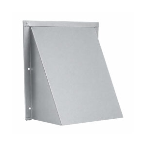 Galvanized Steel Wall Exhaust Hood Exhaust Vent - Spring Damper - 1/8 inch Wire Mesh Screen - Flush Mount - Angled Closed