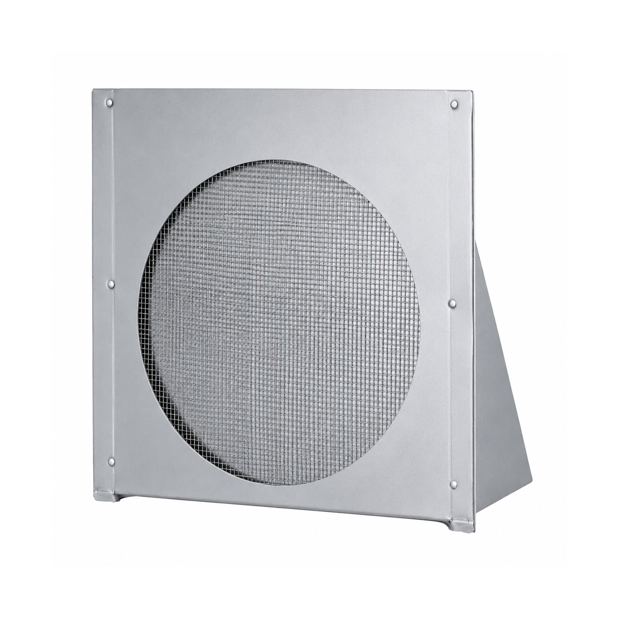 Galvanized Steel Wall Exhaust Hood Exhaust Vent - Spring Damper - 1/8 inch Wire Mesh Screen - Flush Mount - Back